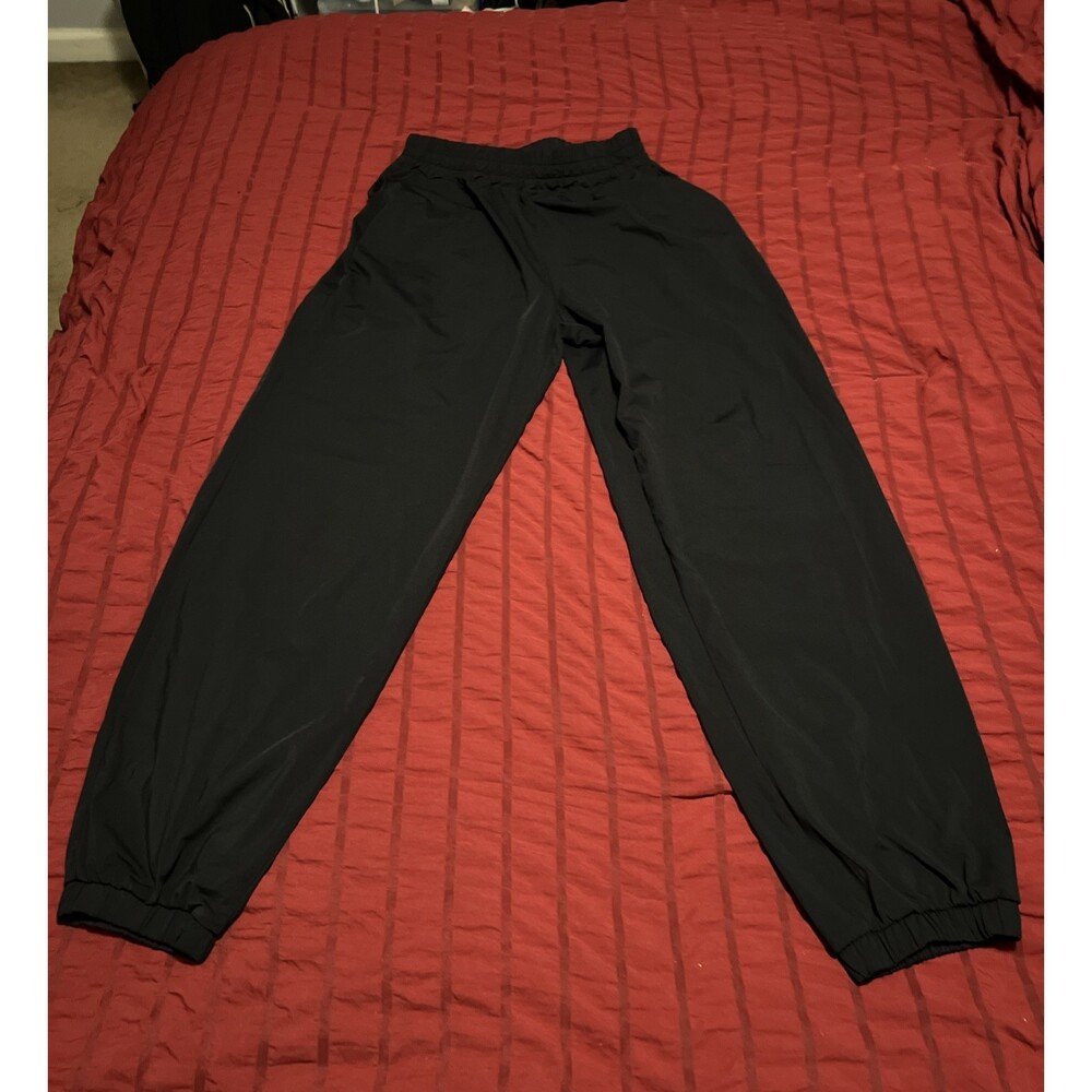 Oysho Elastic Women Pull On Black Pants Size Med Soft Cozy Workout Pockets